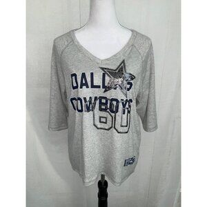 NFL Team Apparel Dallas Cowboys Women's V-Neck Sweater Gray M NWOT